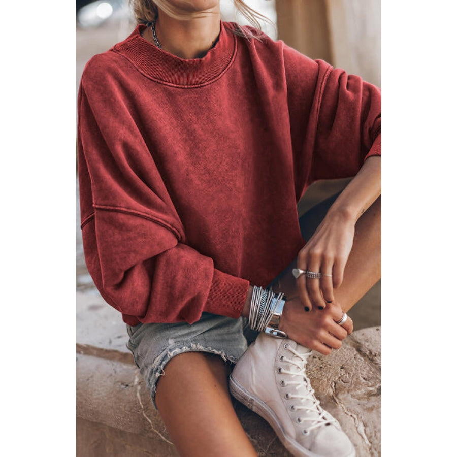 Round Neck Dropped Shoulder Sweatshirt