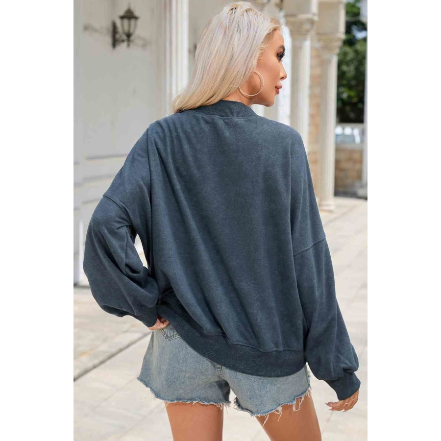 Round Neck Dropped Shoulder Sweatshirt