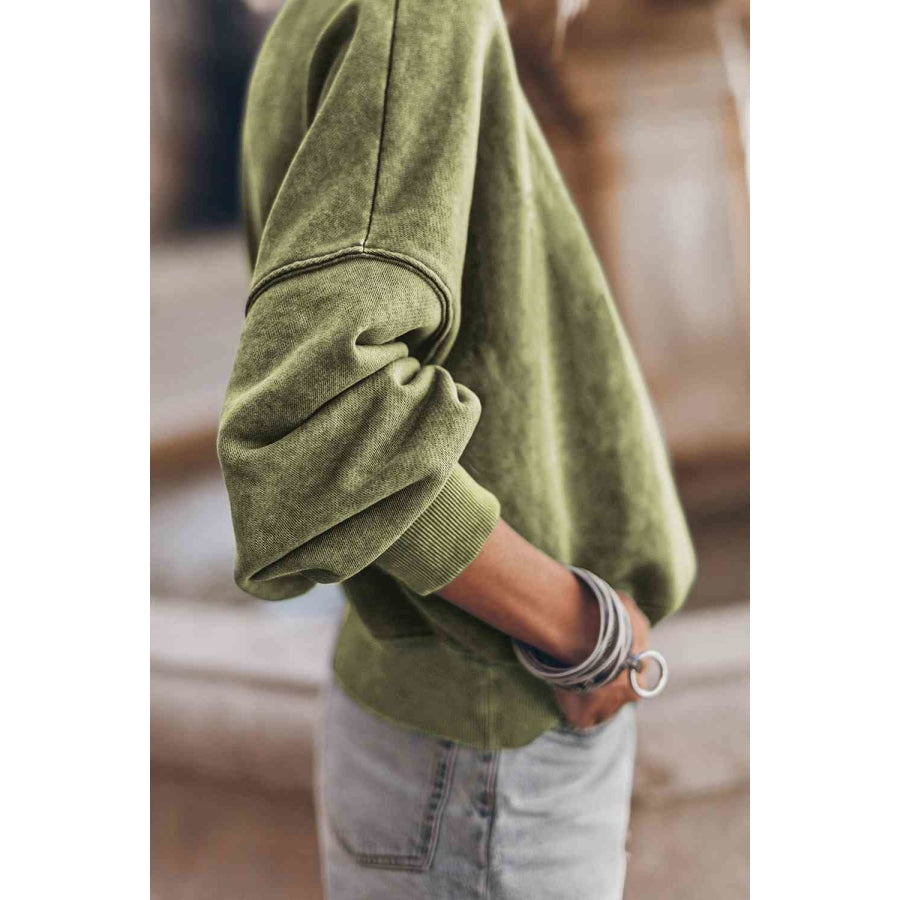 Round Neck Dropped Shoulder Sweatshirt