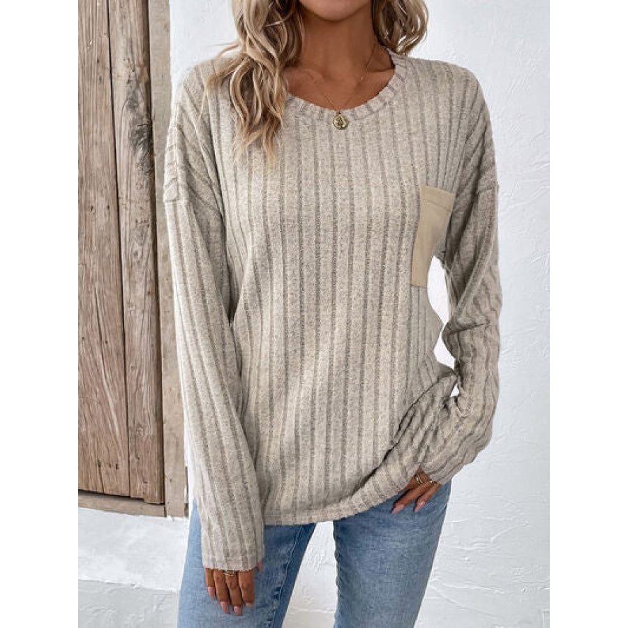 Round Neck Dropped Shoulder T-Shirt Clothing