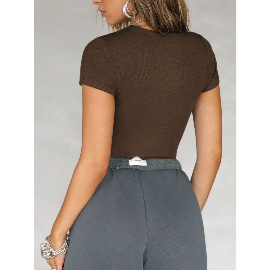 Round Neck Fitted T-Shirt Apparel and Accessories