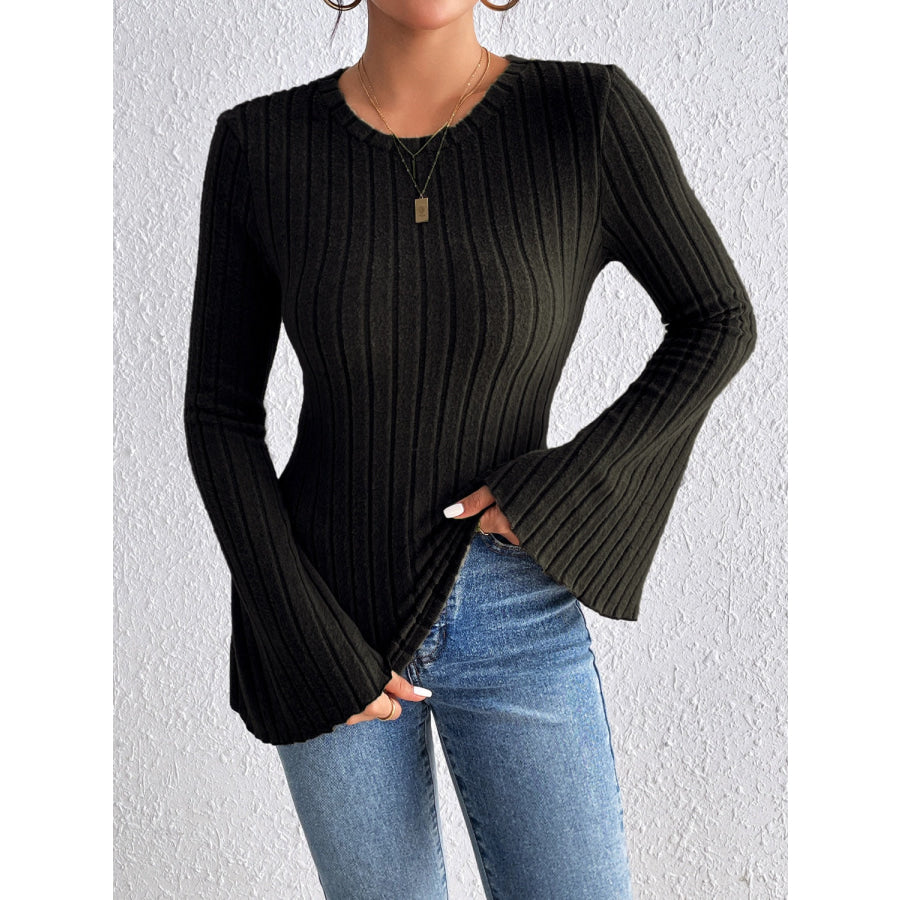 Round Neck Flare Sleeve T-Shirt Apparel and Accessories