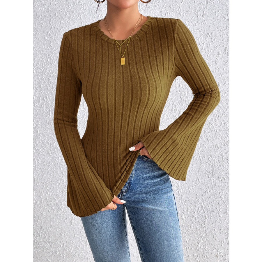 Round Neck Flare Sleeve T-Shirt Apparel and Accessories