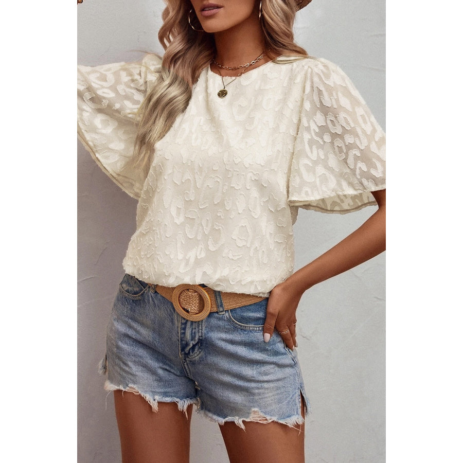 Round Neck Half Sleeve Blouse Apparel and Accessories