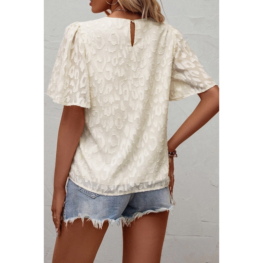 Round Neck Half Sleeve Blouse Apparel and Accessories