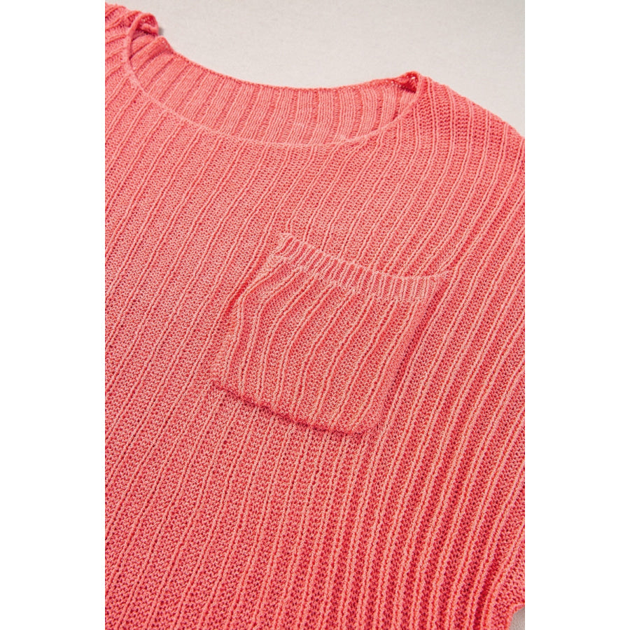 Round Neck Half Sleeve Knit Top Apparel and Accessories