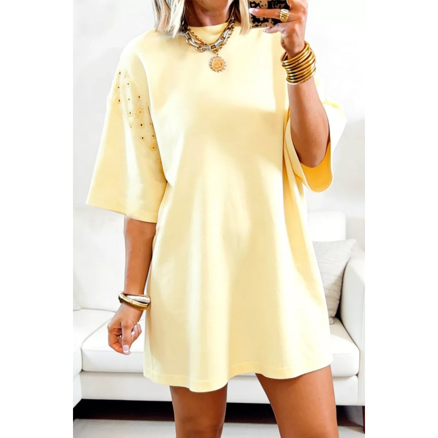 Round Neck Half Sleeve T-Shirt Dress Apparel and Accessories