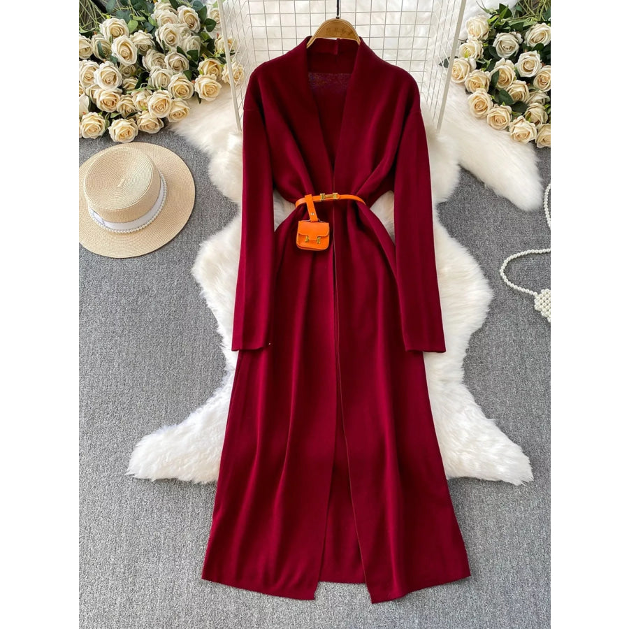 Round Neck Knitted Dress & Cardigan Set Apparel and Accessories
