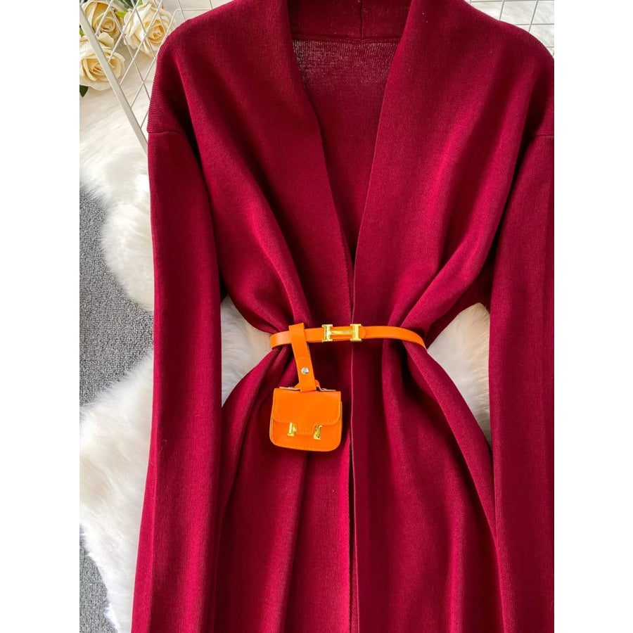 Round Neck Knitted Dress & Cardigan Set Apparel and Accessories