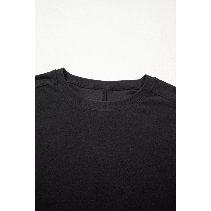 Round Neck Lace Sleeve Relaxed Fit Top Apparel and Accessories