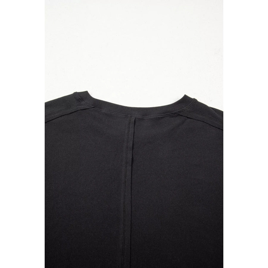 Round Neck Lace Sleeve Relaxed Fit Top Apparel and Accessories