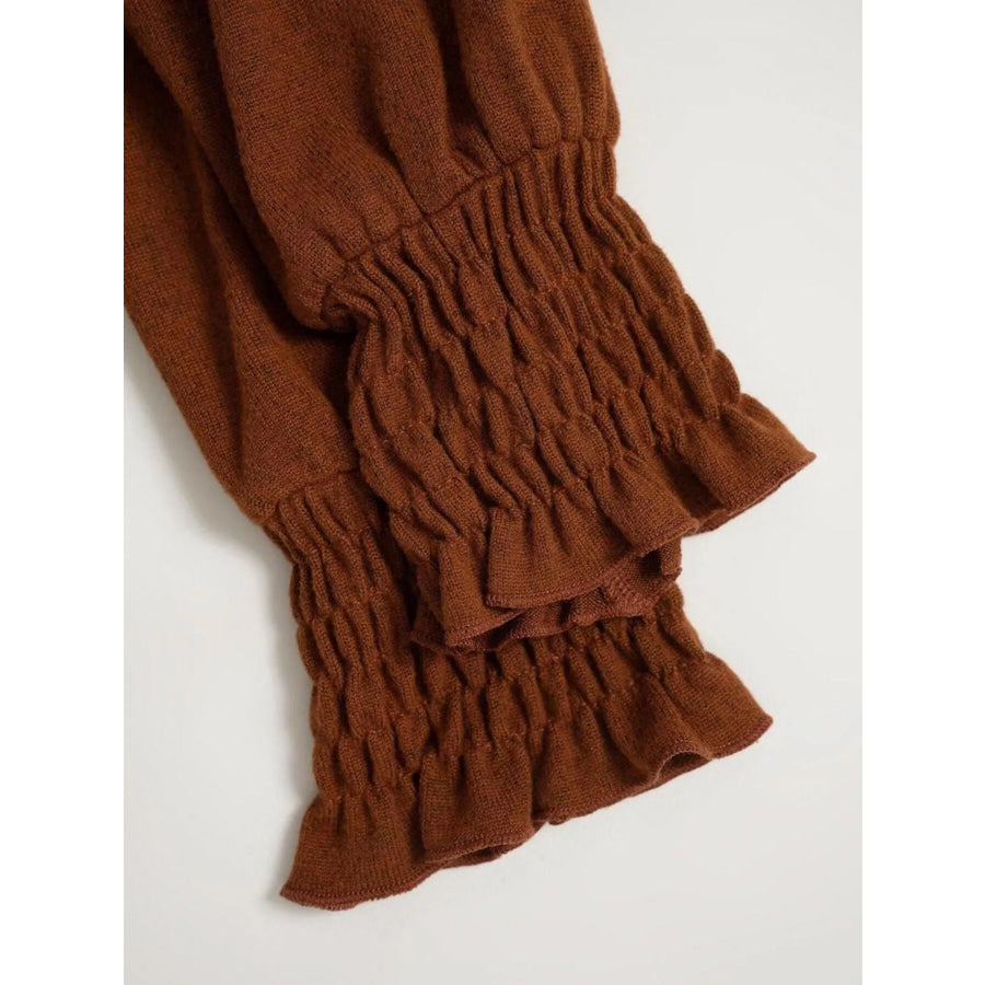 Round Neck Lantern Sleeve Top Apparel and Accessories