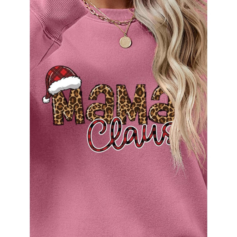 Round Neck Letter Graphic Long Sleeve Sweatshirt Clothing