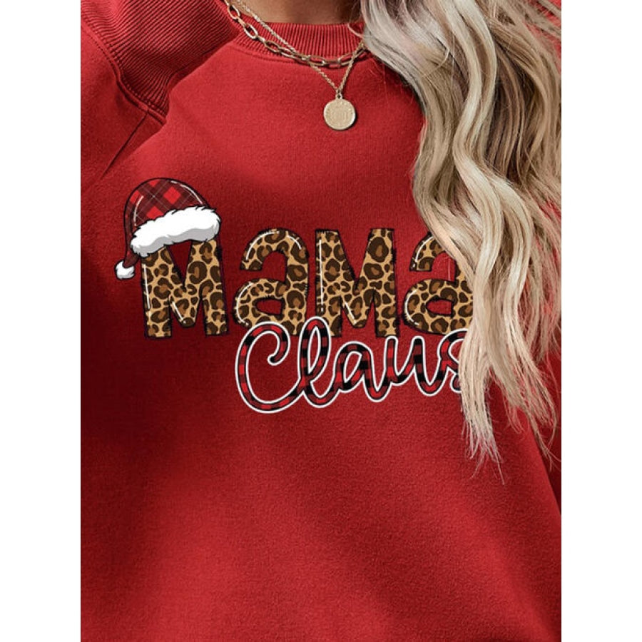 Round Neck Letter Graphic Long Sleeve Sweatshirt Clothing