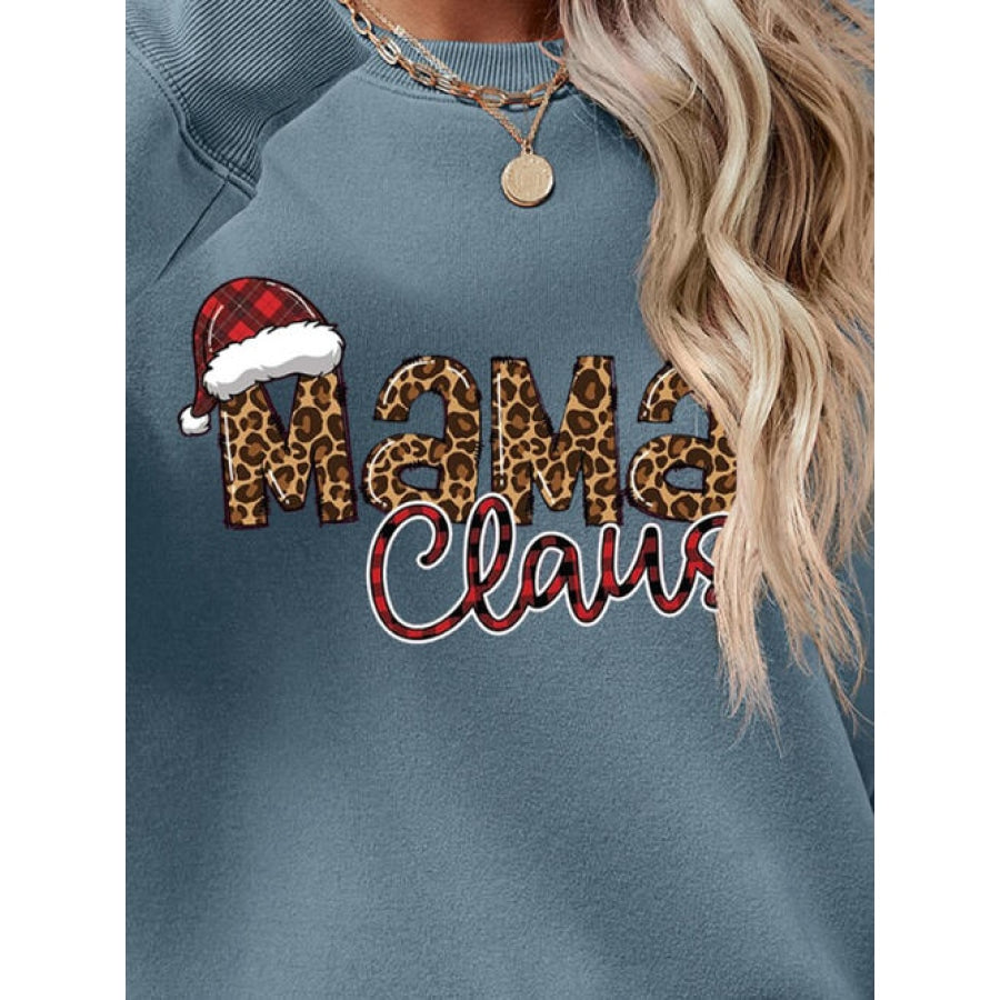 Round Neck Letter Graphic Long Sleeve Sweatshirt Clothing