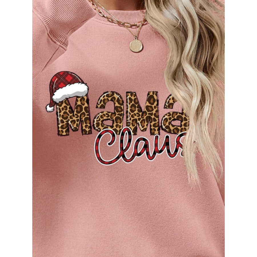 Round Neck Letter Graphic Long Sleeve Sweatshirt Clothing