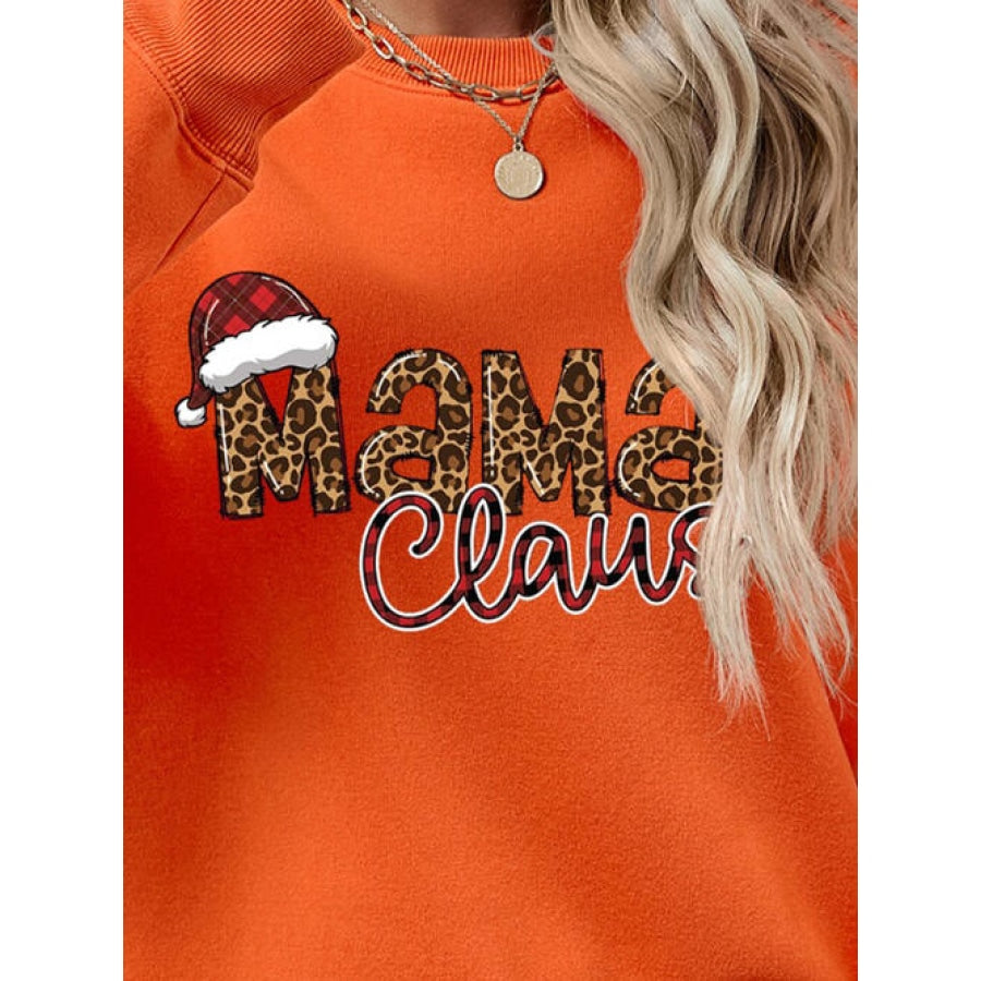 Round Neck Letter Graphic Long Sleeve Sweatshirt Clothing