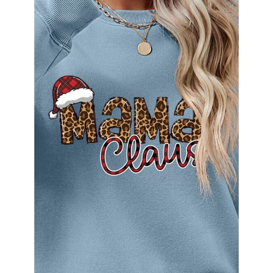 Round Neck Letter Graphic Long Sleeve Sweatshirt Clothing