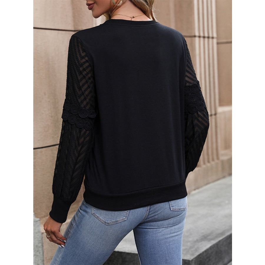 Round Neck Long Sleeve Blouse