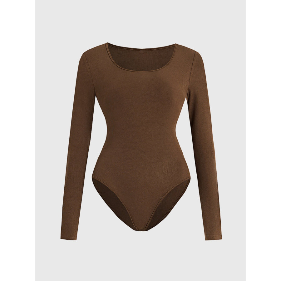 Round Neck Long Sleeve Bodysuit and Tied Pants Set Apparel and Accessories