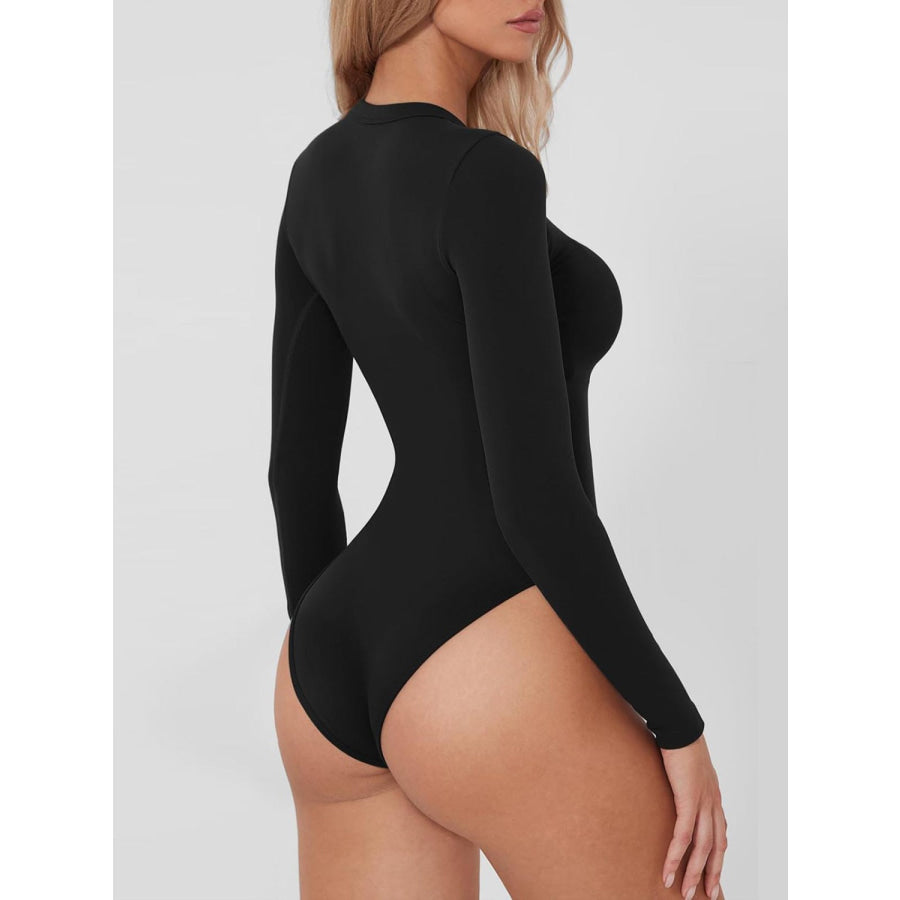 Round Neck Long Sleeve Bodysuit Apparel and Accessories