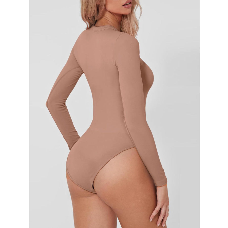 Round Neck Long Sleeve Bodysuit Apparel and Accessories