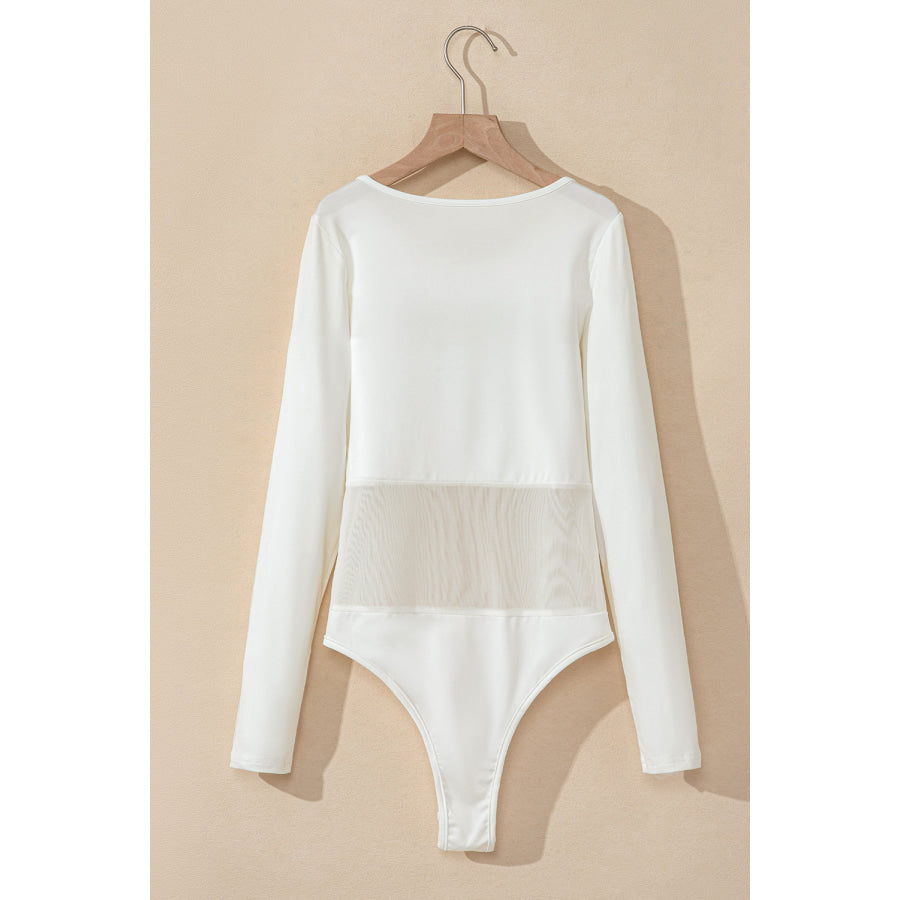 Round Neck Long Sleeve Bodysuit Apparel and Accessories