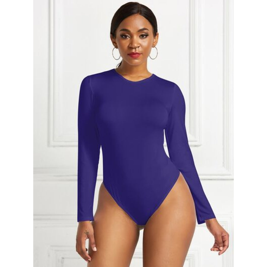 Round Neck Long Sleeve Bodysuit Clothing