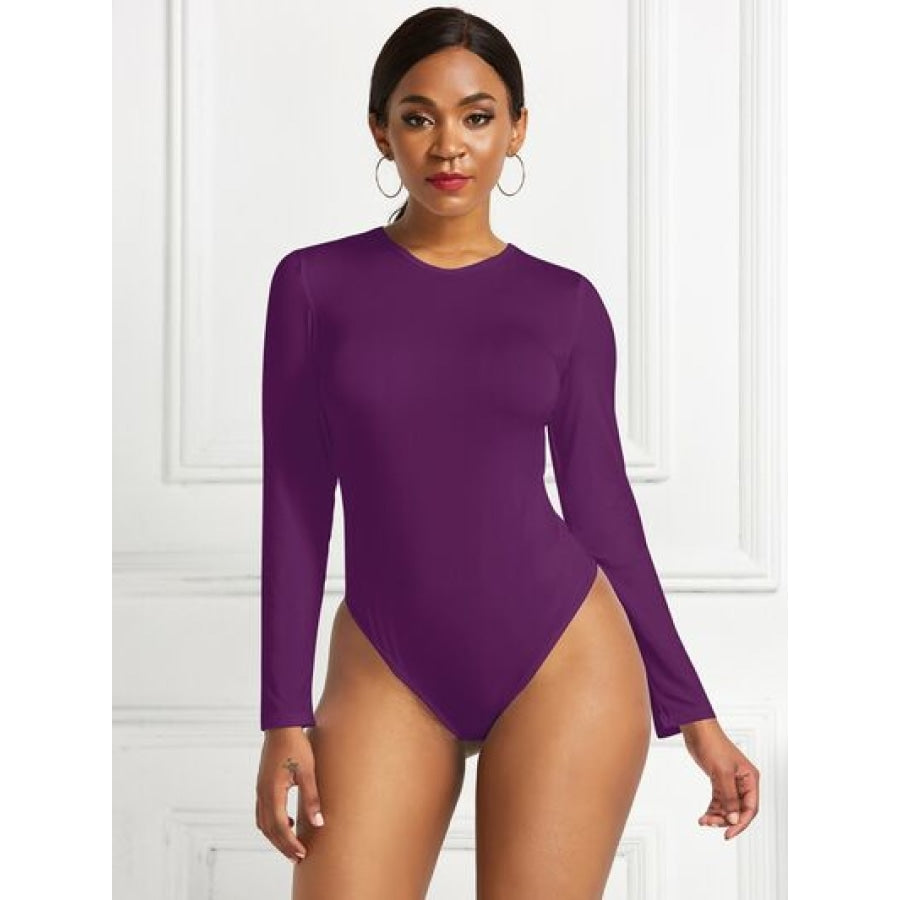 Round Neck Long Sleeve Bodysuit Clothing