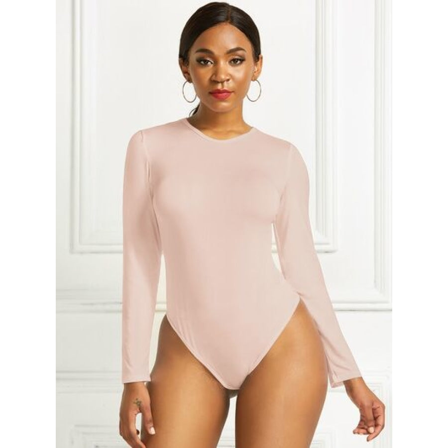 Round Neck Long Sleeve Bodysuit Clothing