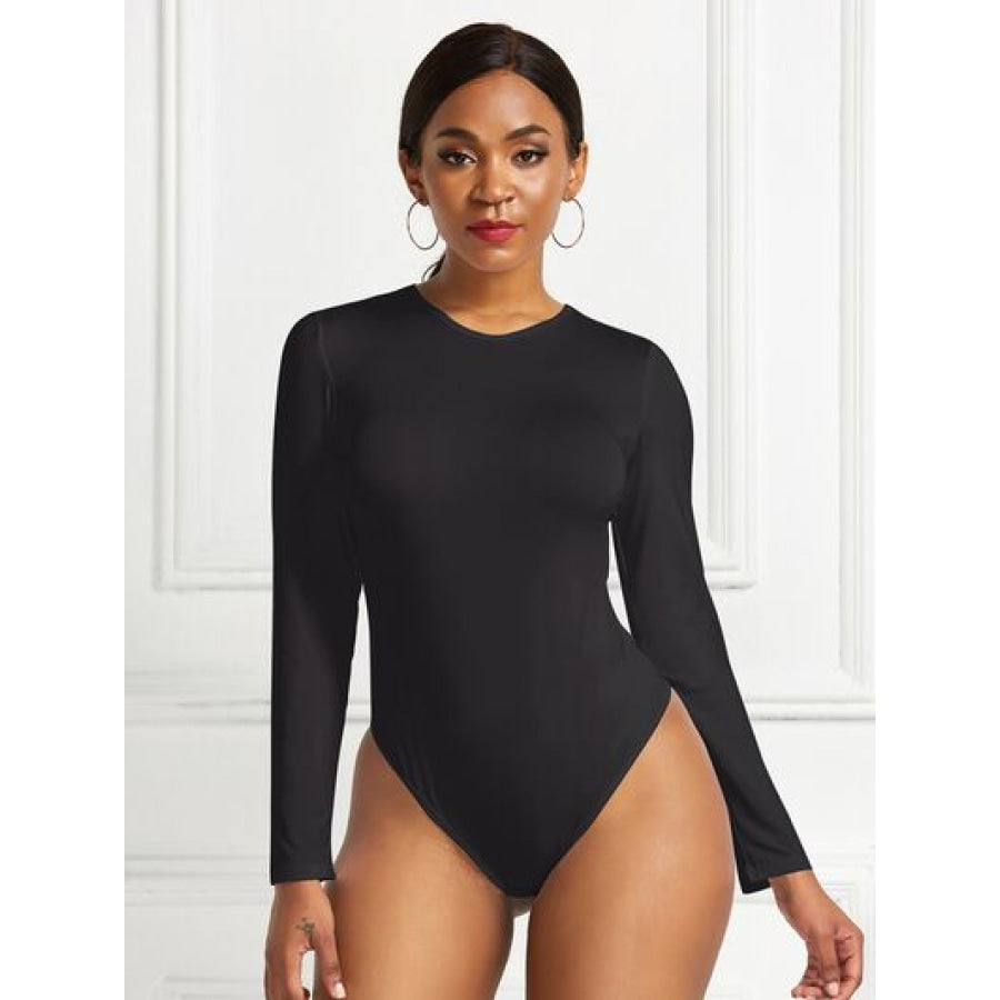 Round Neck Long Sleeve Bodysuit Clothing