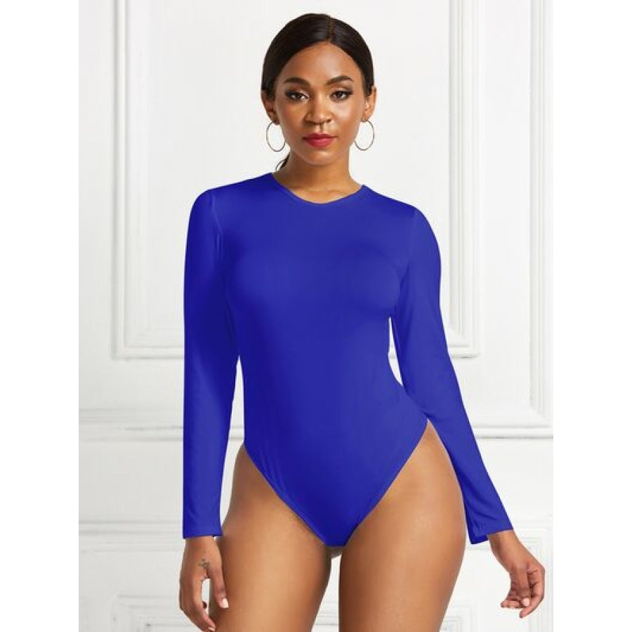 Round Neck Long Sleeve Bodysuit Clothing