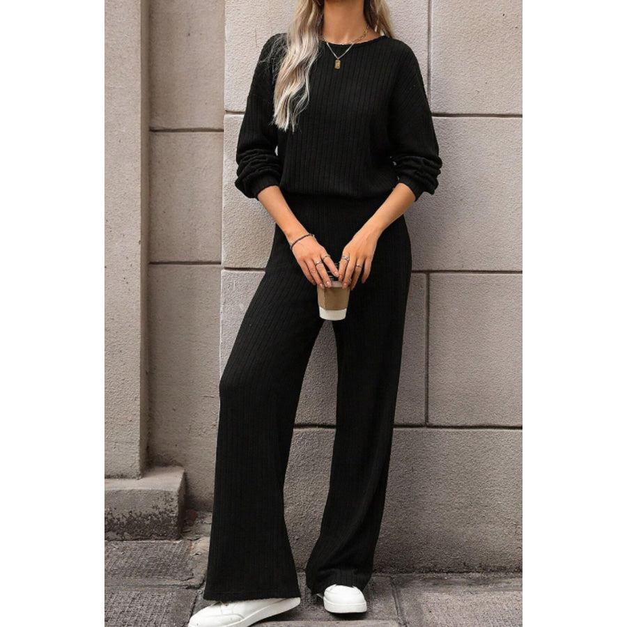 Round Neck Long Sleeve Jumpsuit Apparel and Accessories