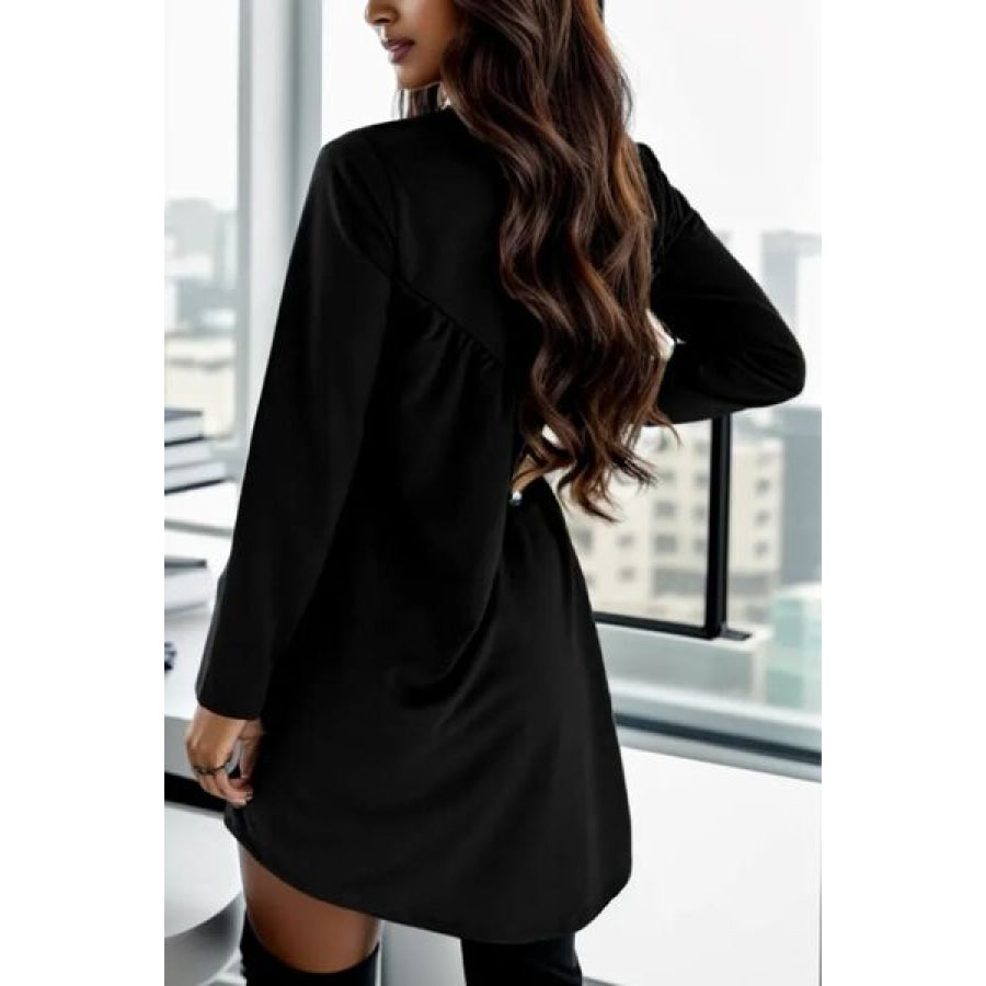 Round Neck Long Sleeve Mini Dress Apparel and Accessories