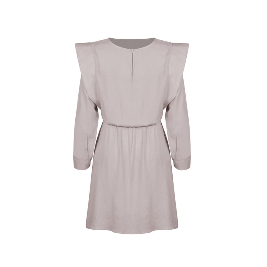 Round Neck Long Sleeve Mini Dress Apparel and Accessories