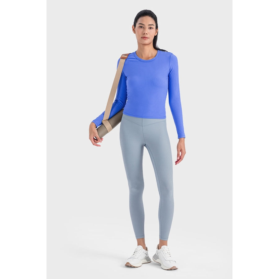 Round Neck Long Sleeve Sports Top