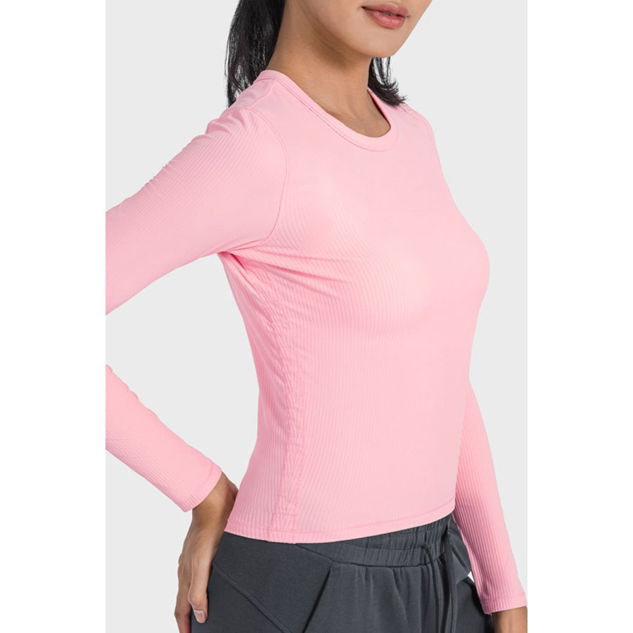 Round Neck Long Sleeve Sports Top