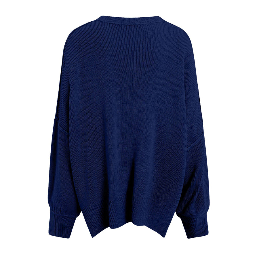 Round Neck Long Sleeve Sweater Apparel and Accessories