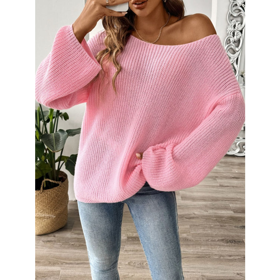 Round Neck Long Sleeve Sweater Apparel and Accessories