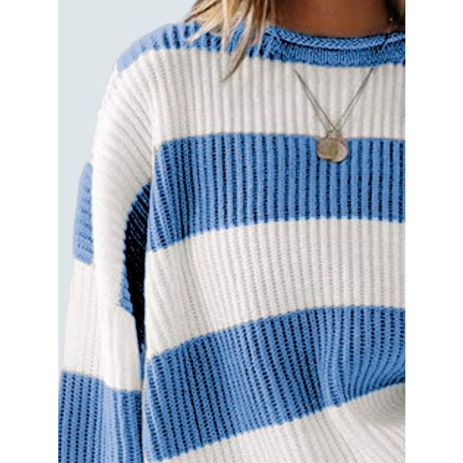 Round Neck Long Sleeve Sweater Apparel and Accessories