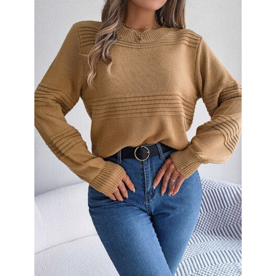 Round Neck Long Sleeve Sweater Apparel and Accessories
