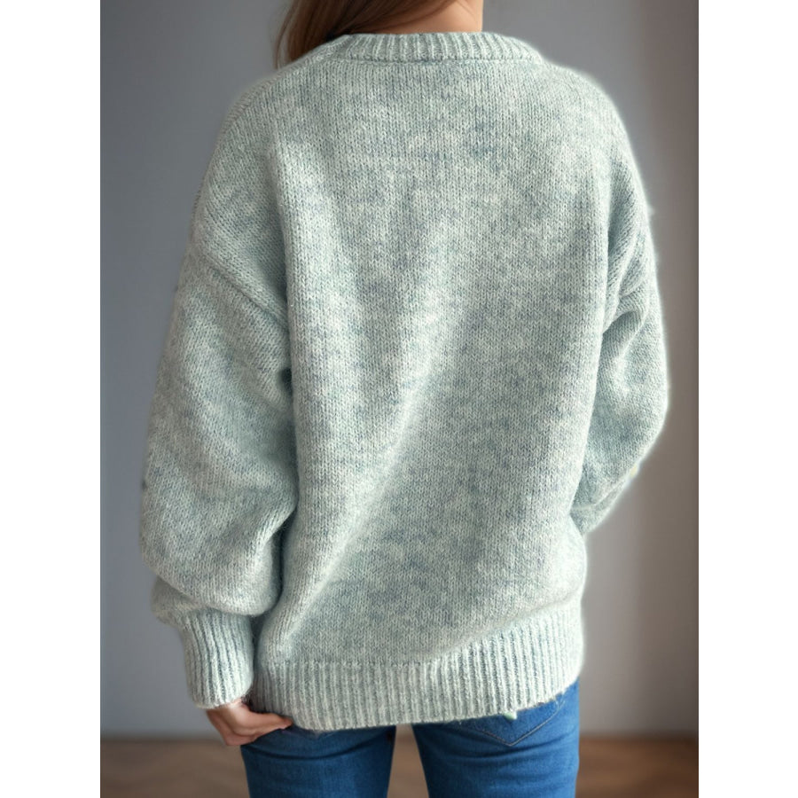 Round Neck Long Sleeve Sweater Apparel and Accessories