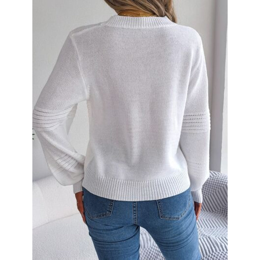 Round Neck Long Sleeve Sweater Apparel and Accessories