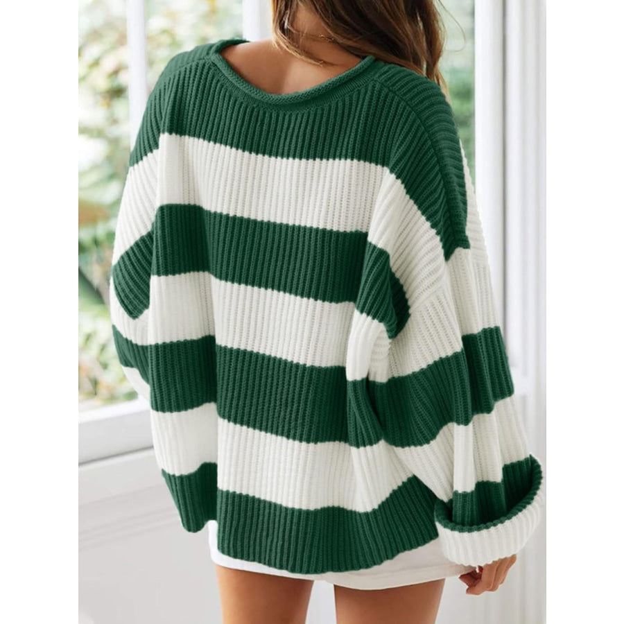 Round Neck Long Sleeve Sweater Apparel and Accessories