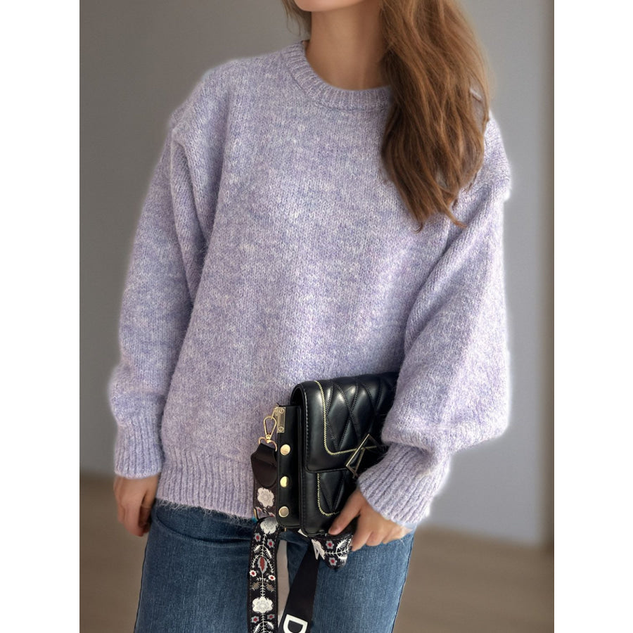 Round Neck Long Sleeve Sweater Apparel and Accessories