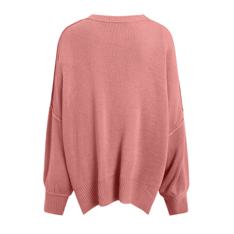 Round Neck Long Sleeve Sweater Apparel and Accessories