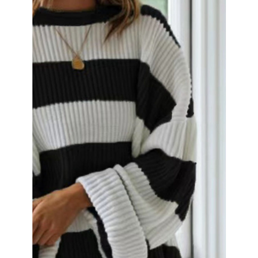 Round Neck Long Sleeve Sweater Apparel and Accessories