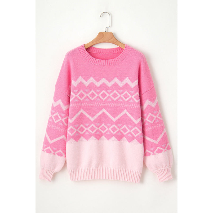 Round Neck Long Sleeve Sweater Apparel and Accessories