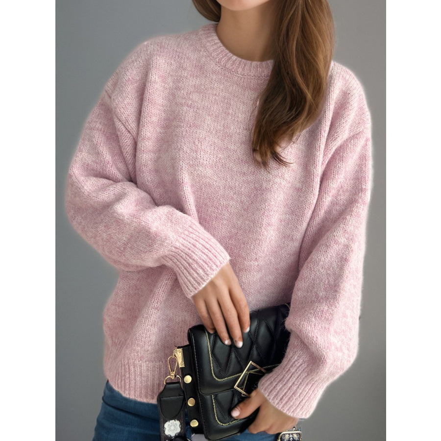 Round Neck Long Sleeve Sweater Apparel and Accessories