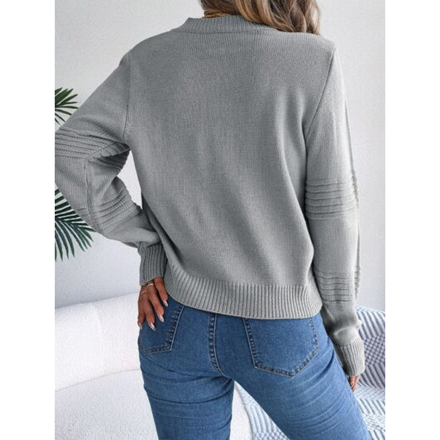 Round Neck Long Sleeve Sweater Apparel and Accessories